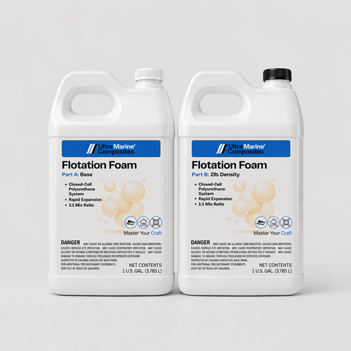Two gallon bottles of 2lb density flotation foam