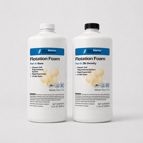 Two quart bottles of 2lb density flotation foam