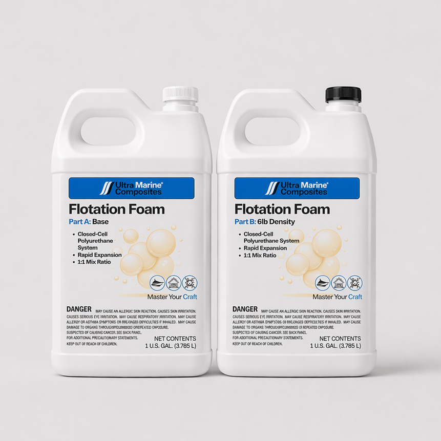 Two gallon bottles of 6lb density flotation foam