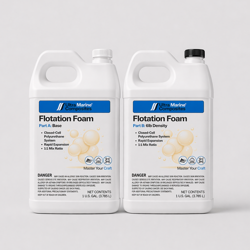 Two gallon bottles of 6lb density flotation foam