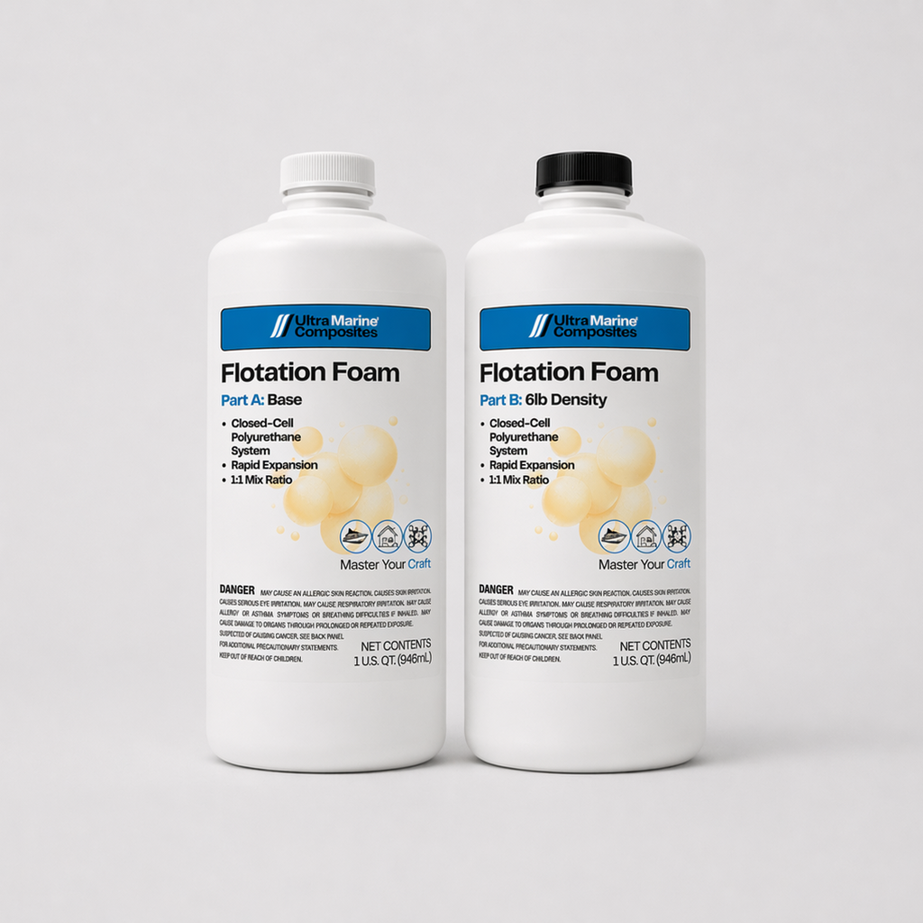 Two quart bottles of 2lb density flotation foam