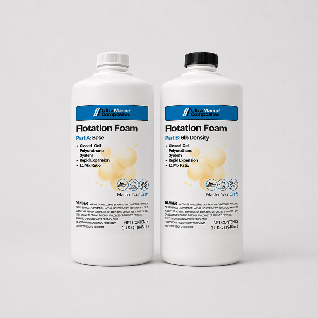 Two quart bottles of 2lb density flotation foam