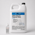 One gallon bottle of white gelcoat polyester resin with wax